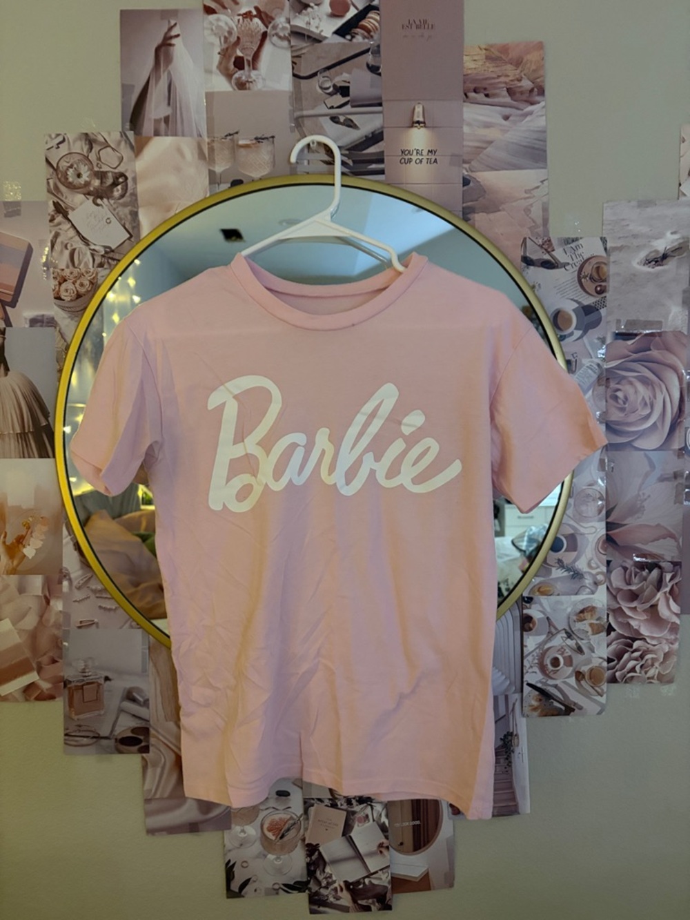Barbie Pink Tee with White Script Logo